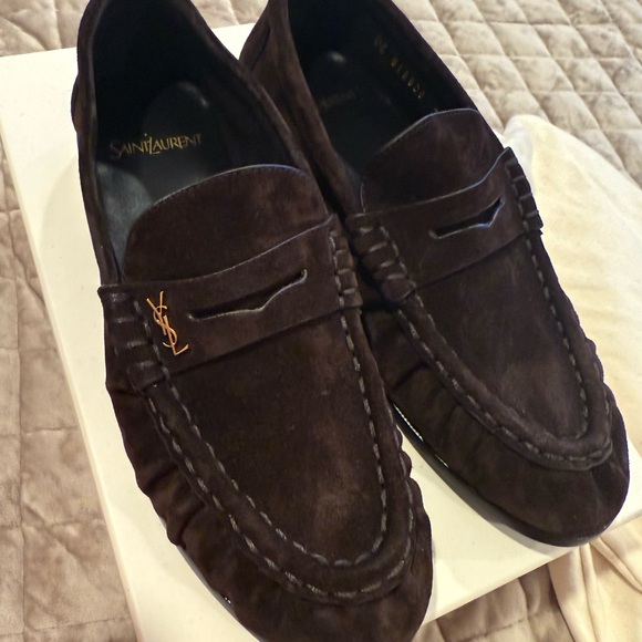 Saint Laurent LE LOAFER SUPPLE 15 MOC SUEDE
DARK CHOCOLATE BROWN SIZE 38 NEW - Picture 2 of 10